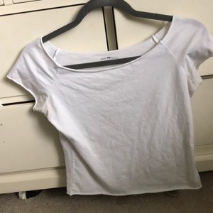 Brandy Melville off the shoulder white t shirt